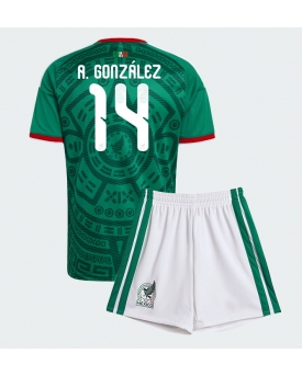 Billige Fotballdrakt Mexico Armando Gonzalez #14 Replika Hjemmedraktsett Barn VM 2026 Kortermet (med bukser)